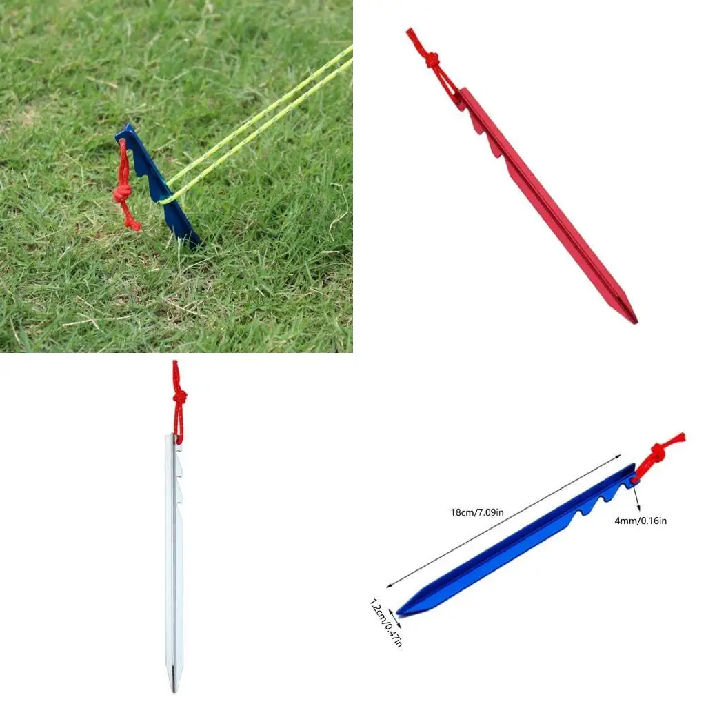 

R6FE 12Pcs Aluminiums Alloys Tent Stake Heavy Dutys Tent Peg Canopies Stake Campings Peg for Campings, Backpacking, Gardenings