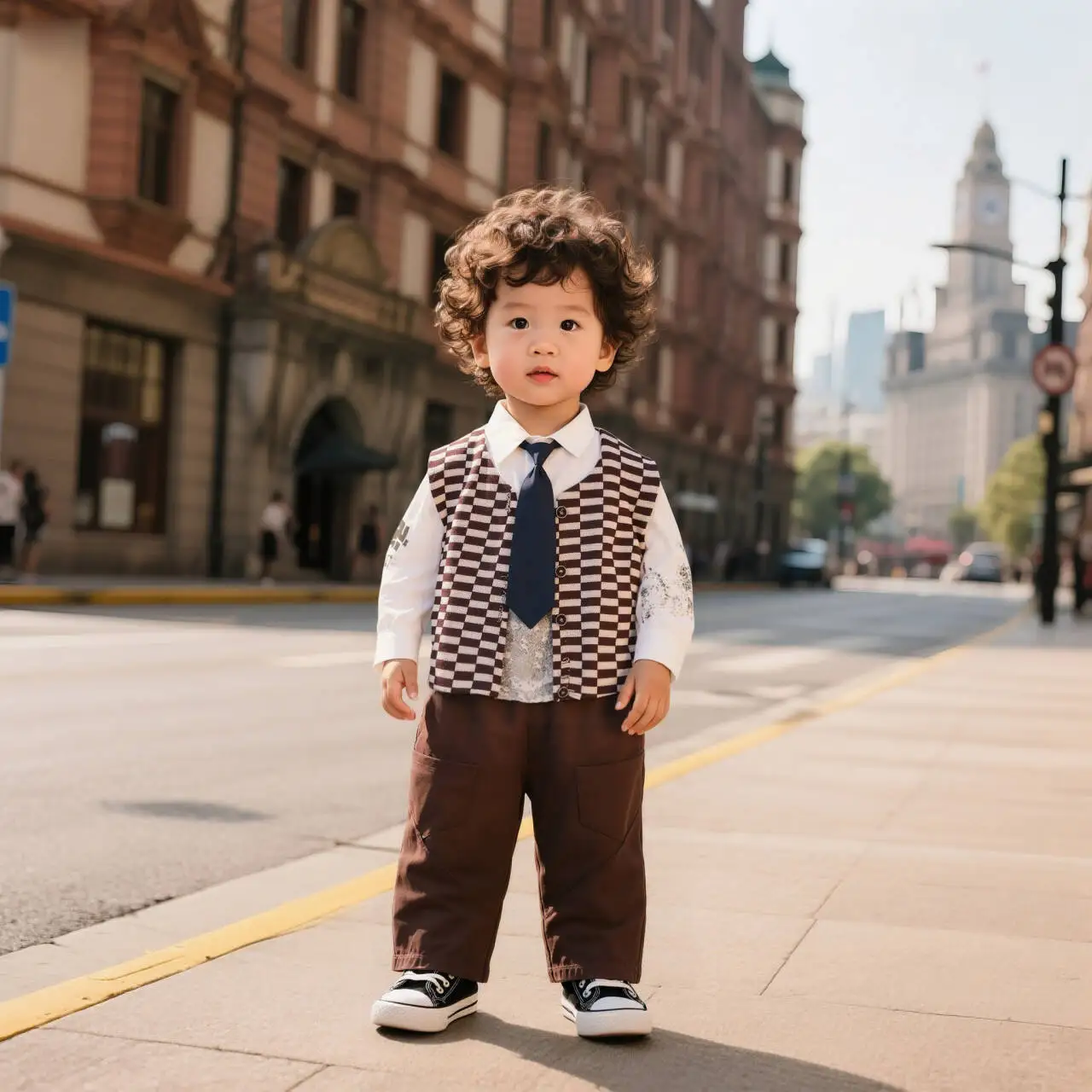 New Boys Plaid Vest Tie Shirt Set Toddler Autumn Outfit 3 Pieces Casual Baby Suit 1-5 Years Kids Fashion Clothes