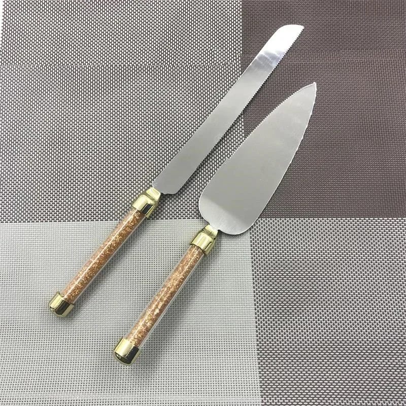 

Набор свадебных тортов, роскошные бумажные очки из золотой фольги, кристаллический нож для торта, лопатка для пиццы, инструменты, подарок на день рождения, Рождественский подарок