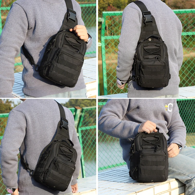 Dulinitied-Sac à bandoulière d'extérieur pour homme, petit sac de poitrine, sac de jour Rover Sling, voyage, trekking, camping