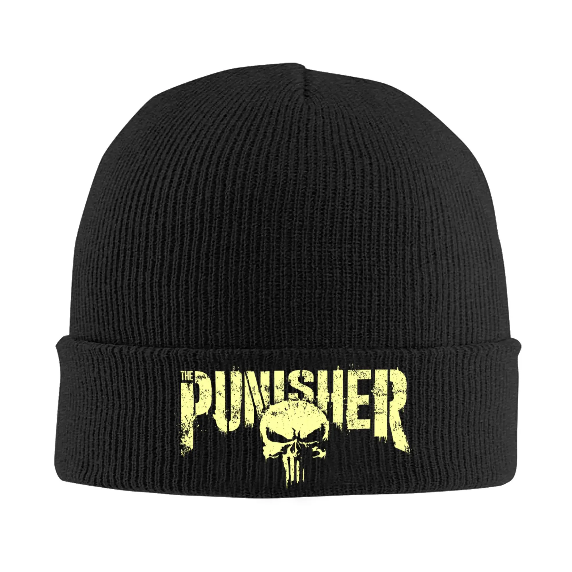 Custom Superhero Bonnet Hats  Fashion Knit Hat For Women Men Winter Warm Punisher Skull Symbol Skullies Beanies Caps