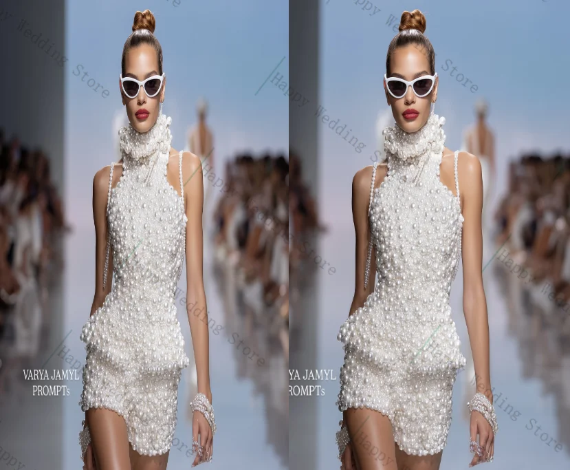 Witte Parels Vrouwen Pak Set 2-delig Vest + Korte Broek Broek Formeel Kantoor Dame Aangepaste Bruiloft Smoking (Geen Terug Parels)