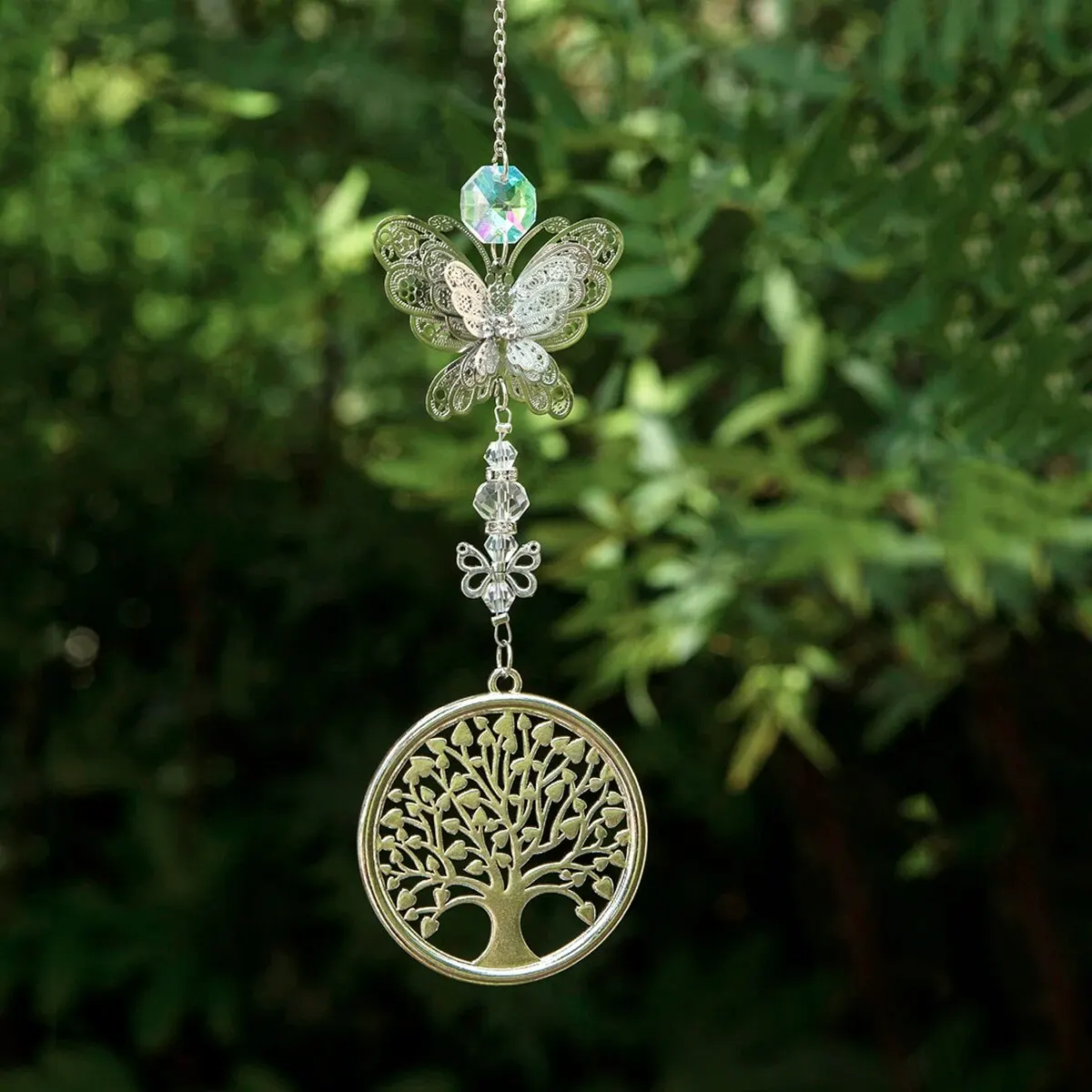 1 Pc Artificial Crystal Angel Tree of Life Sun Catcher Stars Moon Home Hanging Pieces Great for Window Bedroom Garden Decoration