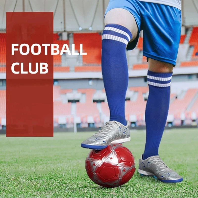 Fußball Socken Hohe Qualität Lange Röhre Knie Baumwolle Kinder Legging Strümpfe Fußball Baseball Laufen Sport Erwachsene Kinder Socken – Detail 9