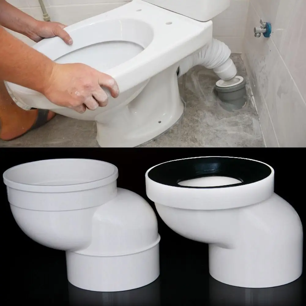 110mm Toilet Shifter Pipe Offset Design PVC Plastic Toilet Drain Relocation Adapter Extender Plumbing Fitting