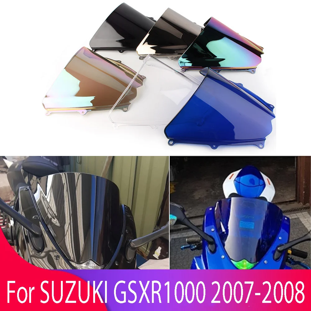 Windshield For Suzuki GSX-R GSXR 1000 GSXR1000 2007-2008 K7 Double Bubble WindScreen Motorcycle Accessories Fairing Deflector