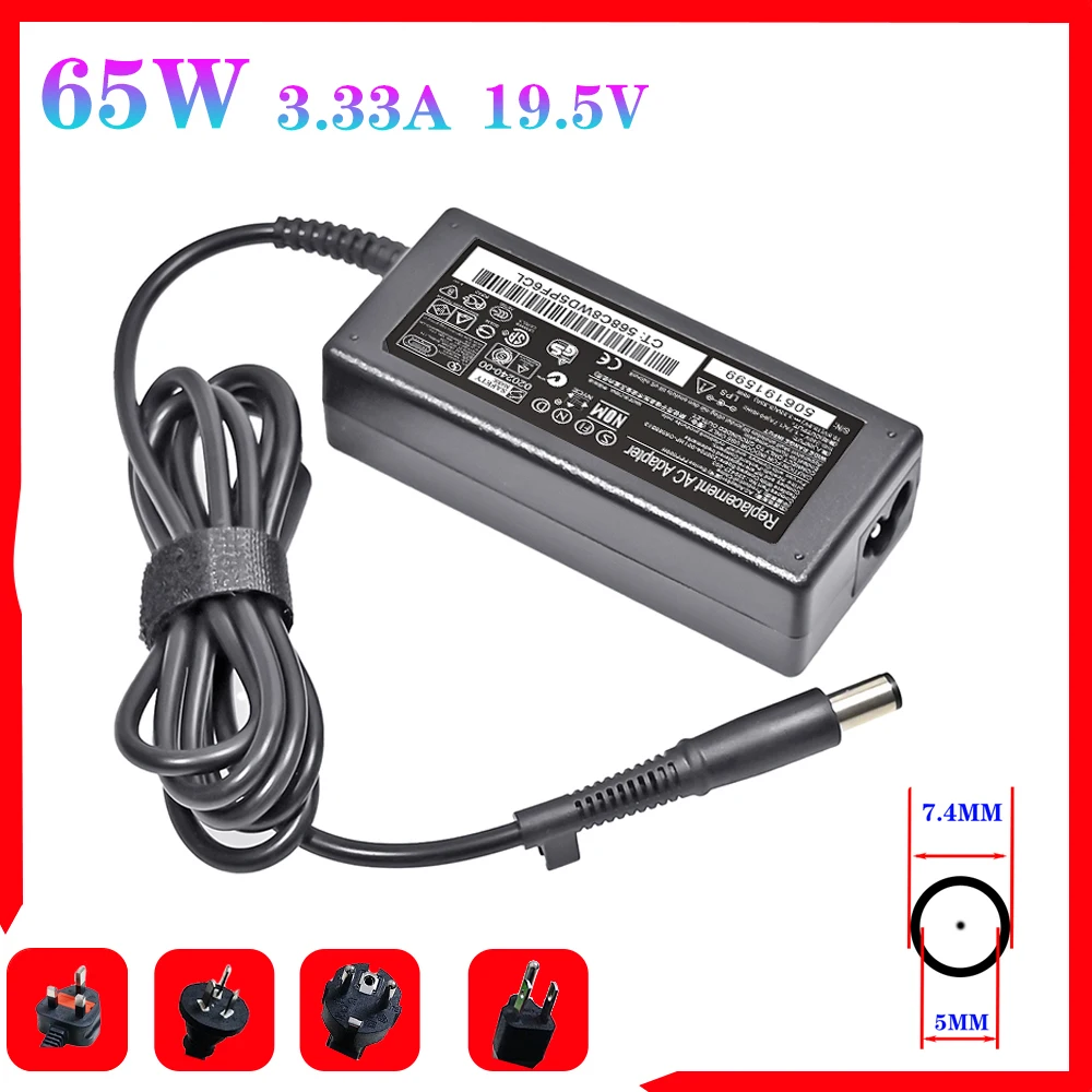 19.5V 3.33A 65W AC Power Adapter Laptop Charger for HP ProBook 650 G1 430 440 445 G2 450 455 G2 440 G0 450 G0