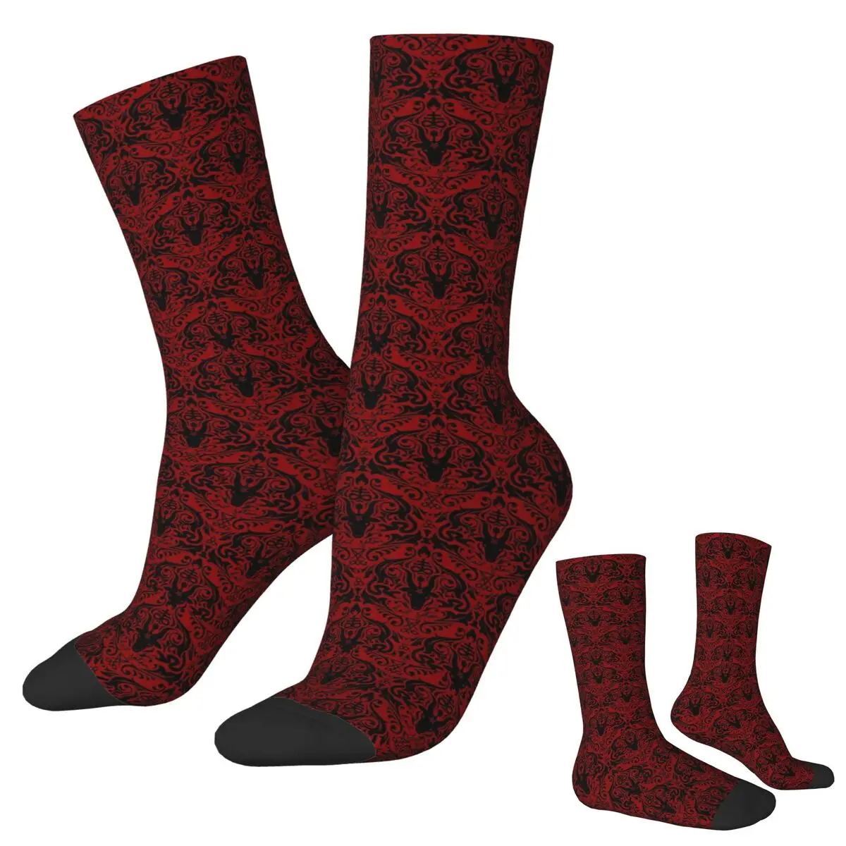 

Damask - Hail Satan (Black & Red Default) Socks Harajuku Sweat Absorbing Stockings All Season Long Socks Accessories for Unisex
