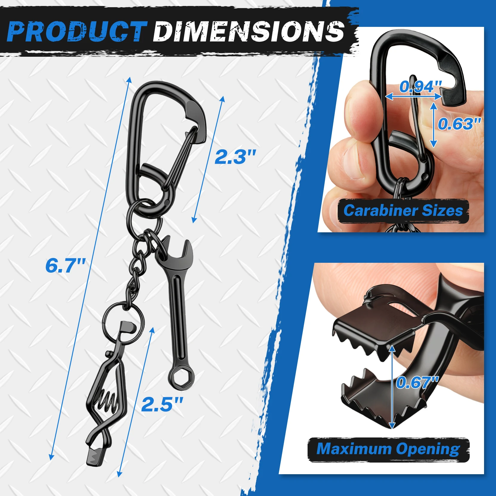 Metal Single Head Glove Clip Stainless Steel Carabiner Portable Work Safety Glove Holder for Construction Carpenter Electrician