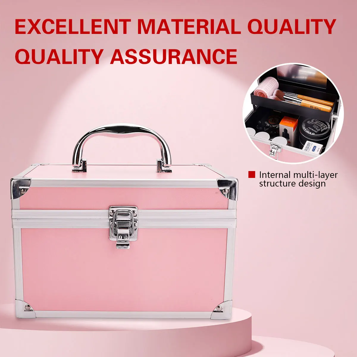 Professional Makeup Case For Women Multi-Functional Cosmetic Artist Travel Large Capacity Organizer Box Styling Tools Accessory