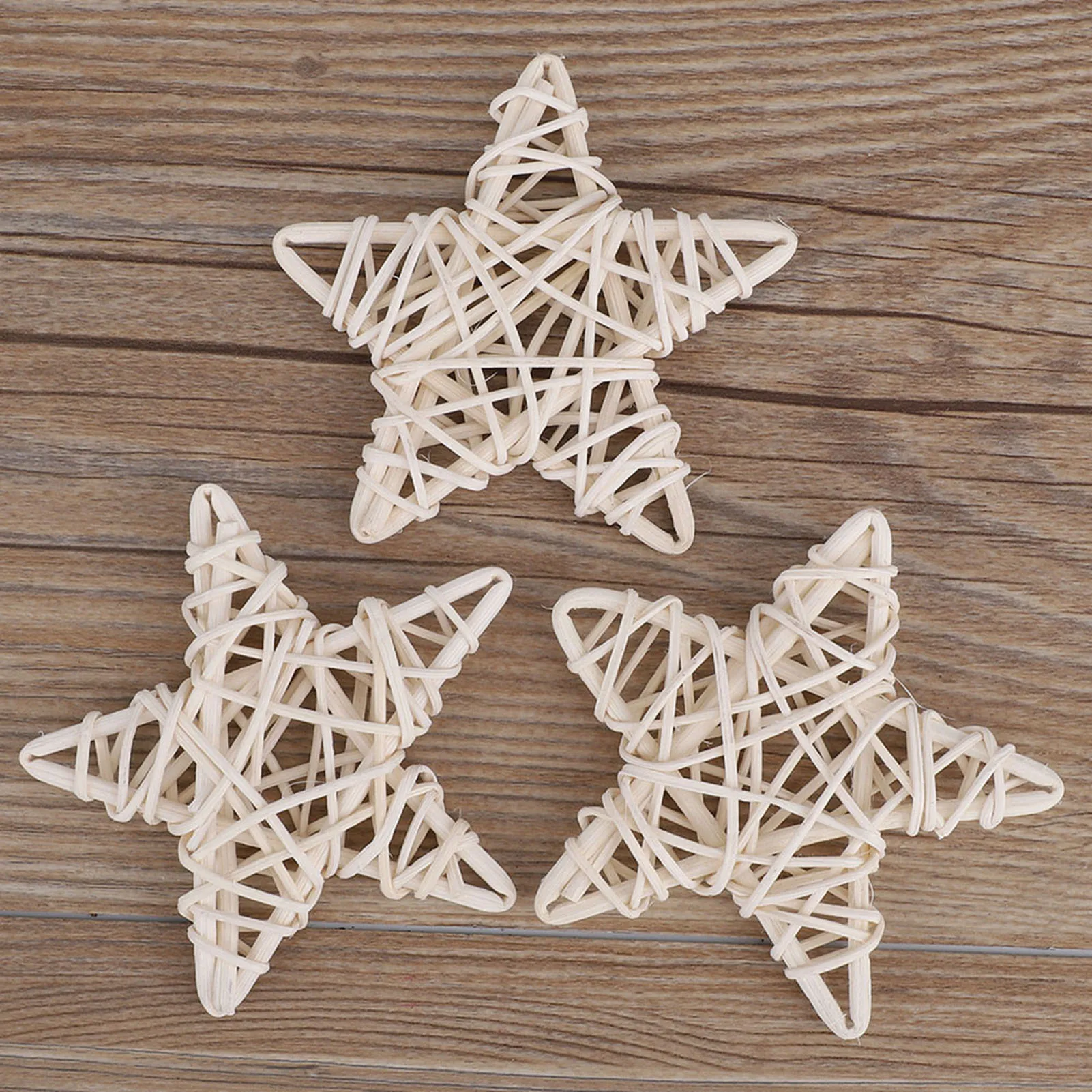 

6Pcs DIY Crafts Natural Rattan Wicker Stars For Wedding Party Photography Props Home Festival Table DIY Decoration