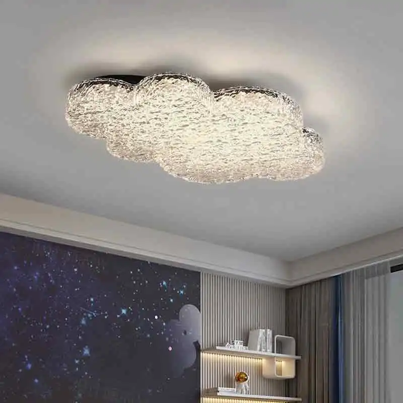 Italian Light Luxury Cloud Bedroom Ceiling Lamps LED Water Corrugated Cloud Lamp Warm Living Room Children's Room Ceiling Lights