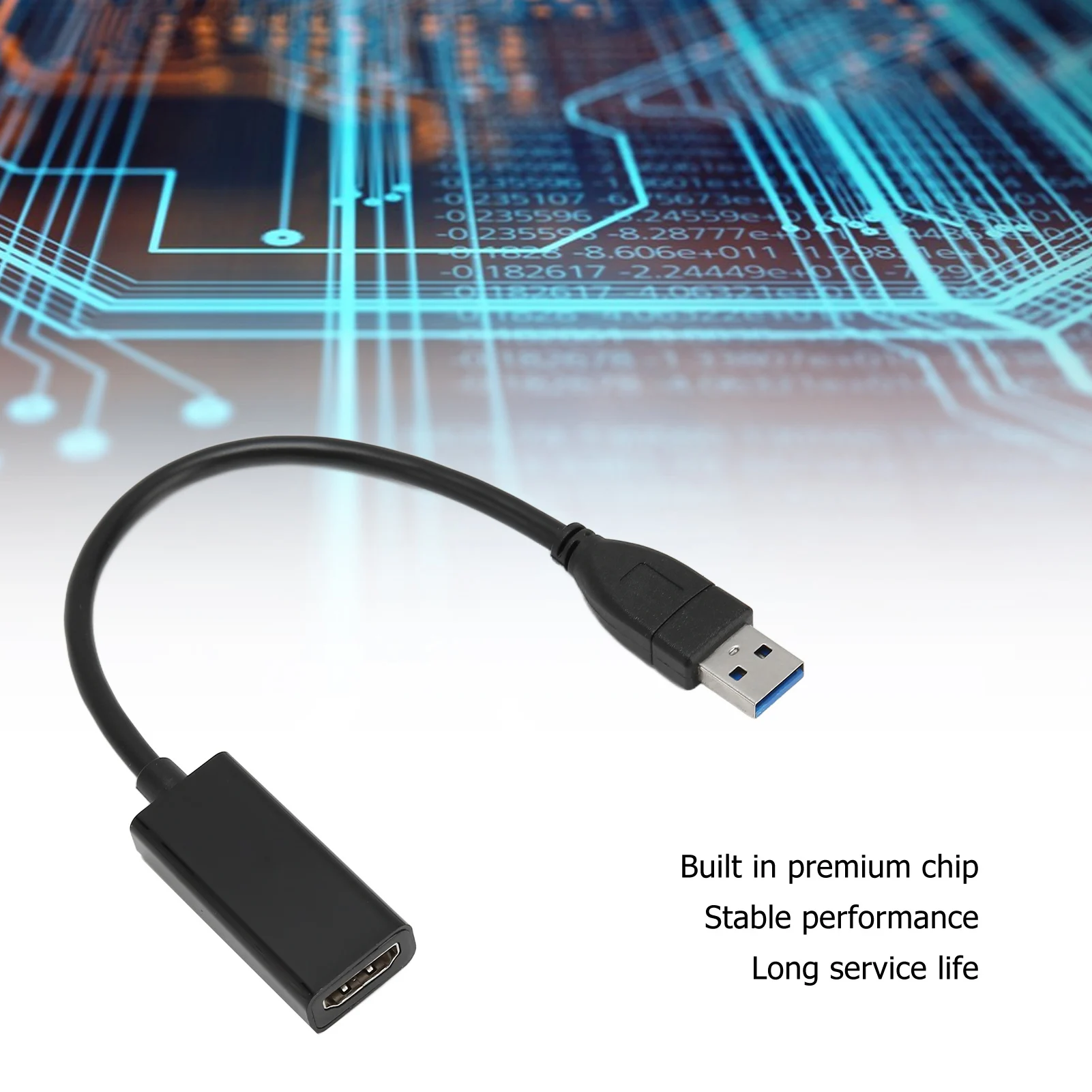 1080P 60Hz HD Portable USB 3.0 to HDMI Audio/Video Adapter Converter 5Gbps High Speed Compatible with Windows 7/8/10 PC