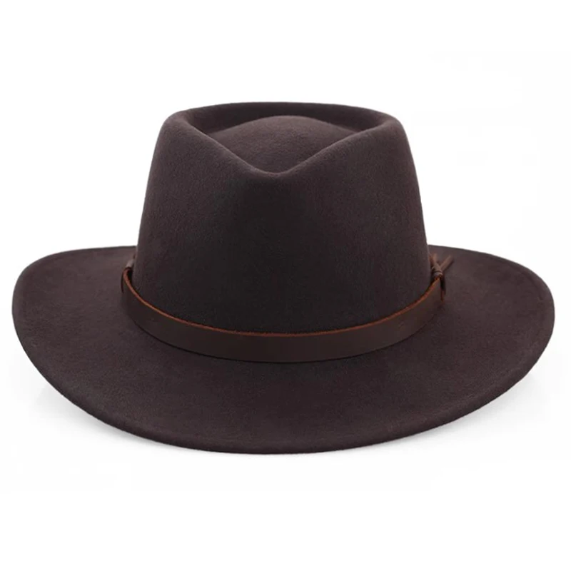 Australian Fedora Hat for Women/Men Wool Felt Crushable Waterproof Teardrop Safari Hat Fishing | Sun Hat Big Head Size