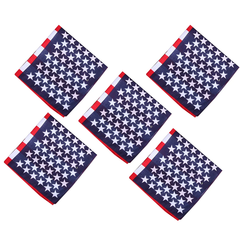 

5Pcs American Flag Printed Headscarf Creative DIY Headscarf Fashion Outdoor Headband American flag headscarf