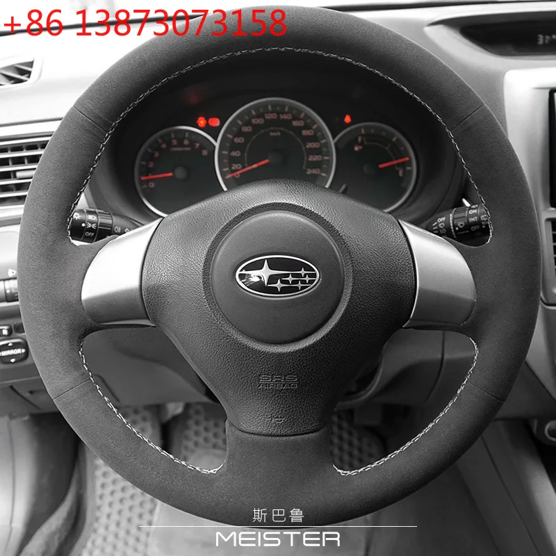 For Subaru Forester Impreza Impreza WRX Legacy 2008-2014 Hand Stitched Car Steering Wheel Cover Braid Steering Wheel Accessory