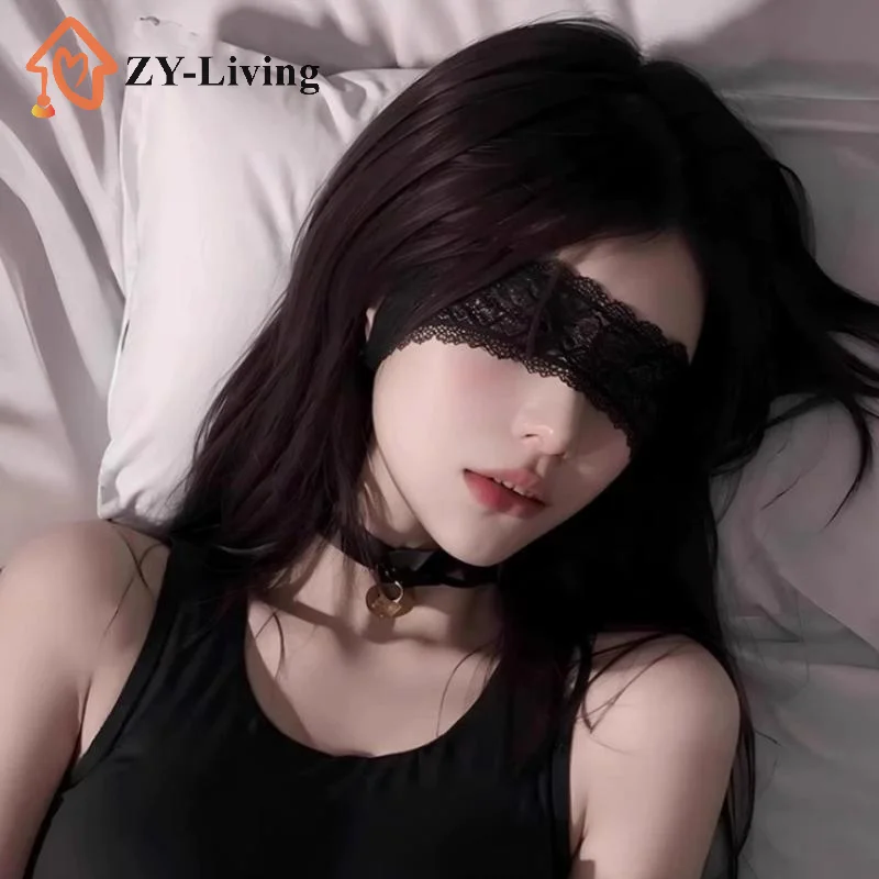 1Pcs Lady Sexy Lace Eye Mask Ear Hair Clasp Blindfolds Cutout Patch Exotic Apparel Style Clothing for Female Hollow Cosplay Game