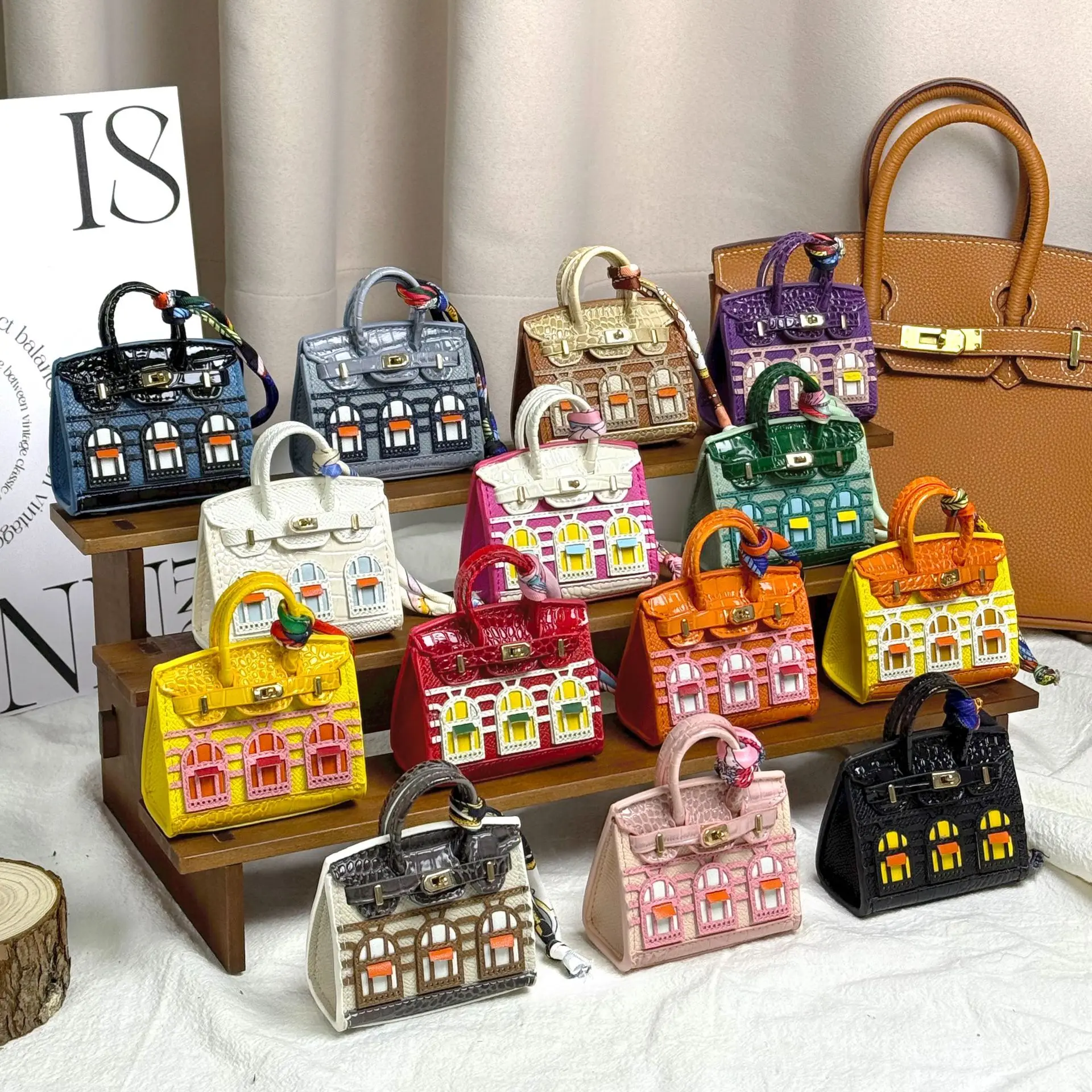 حقيبة منزلية نافذة صغيرة حقيبة بلاتينية حقيبة صغيرة قلادة فتاة زوج قلادة لطيف #1