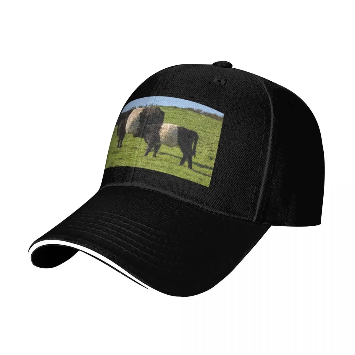Belted Galloway Cattle Baseball Cap Breathable Mesh Back Moisture Wicking Quick Dry Curved Brim Classic Fit