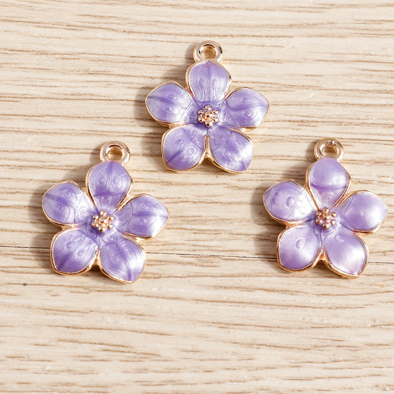 Tusember 10 Stück niedliche Emaille-Anhänger mit Sakura-Blumen für Tropfenohrringe, Armbänder, Halsketten, DIY-Schmuckherstellung – Detail 17