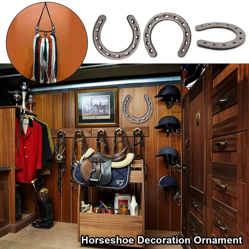 1Pcs Durable Cast Iron Horseshoe Decoration Unique Design Rustic Style Home Ornament Metal Vintage Wall Sculpture
