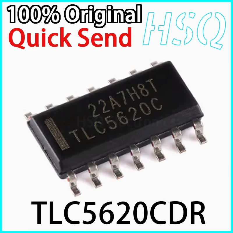 2PCS Original TLC5620CDR TLC5620C SOIC-14 8-bit Analog-to-digital Converter Chip in Stock