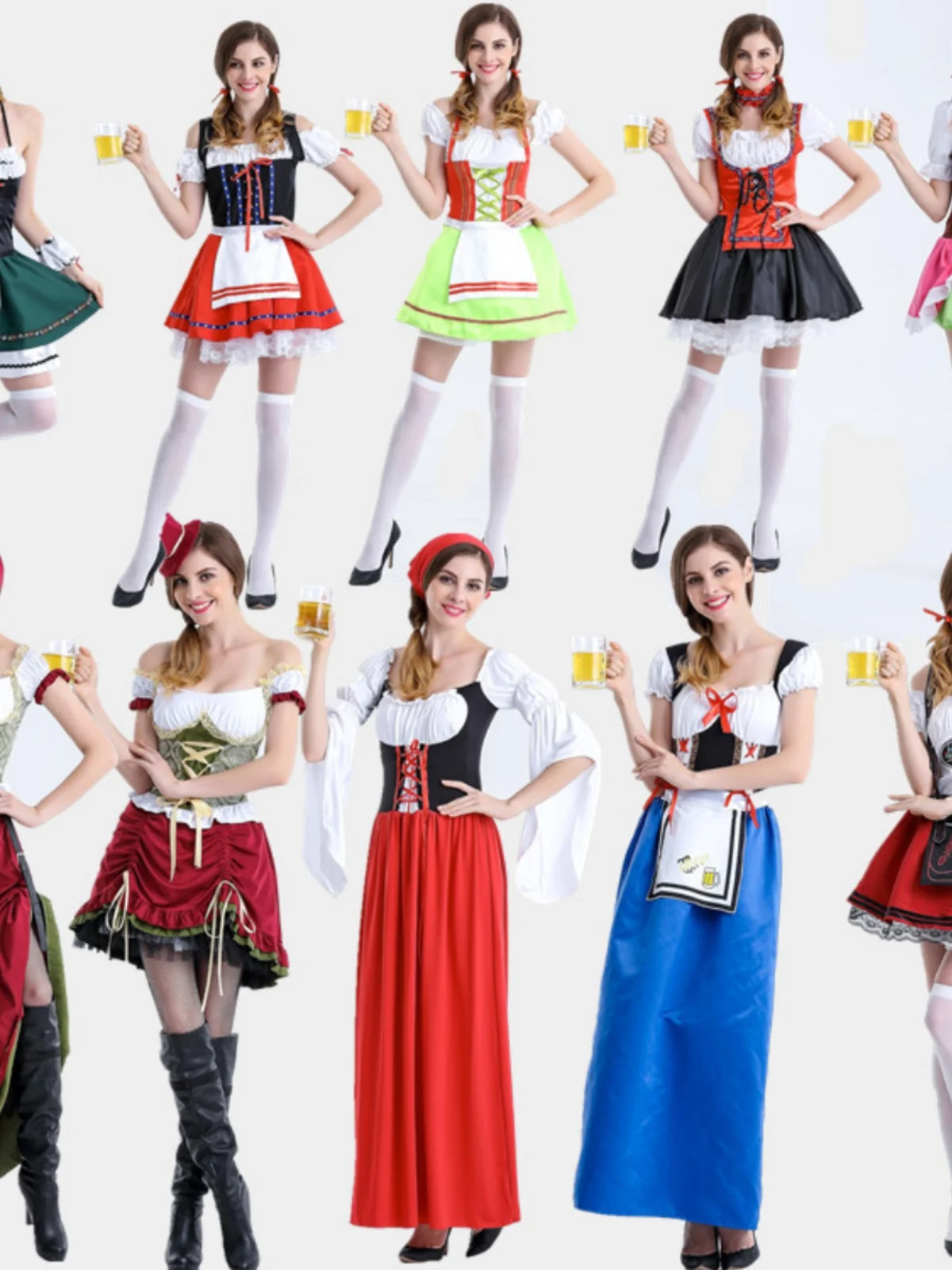 

loween Beer Festival Costume Ding Dong Bar orm Beer Girl Outfit Stage Performance Wear Ladies Traditional Ethnic Clothing