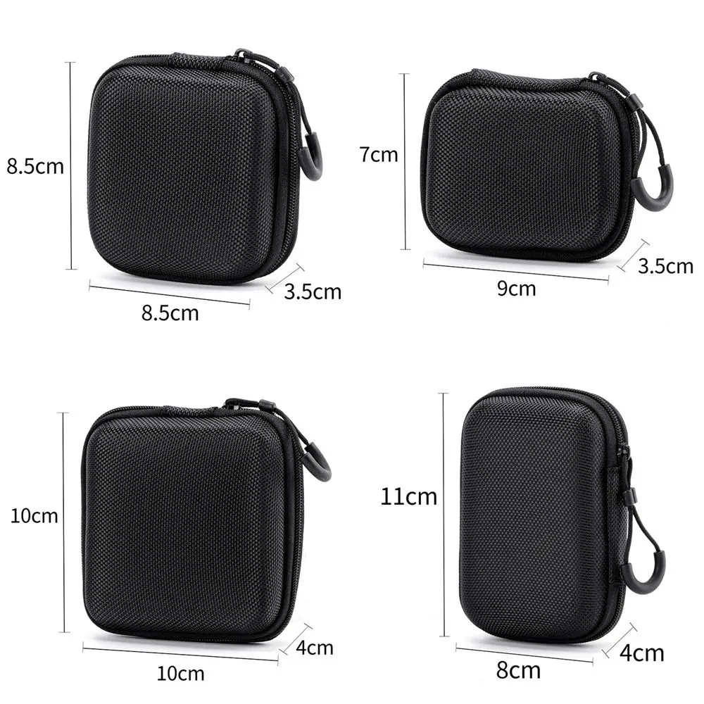 New Hard Shell EVA Storage Box Black Mini Zipper Earphone Case Portable Protective Storage Case Digital Accessories