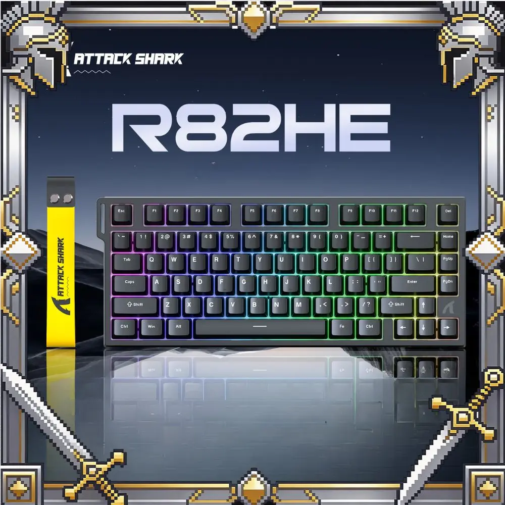 

Attack Shark R82HE Magnetic Switch Keyboard RGB Wired 0.08ms 256K Scan Sampling Rate Accuracy 8K Return Rate Mechanical Keyboard