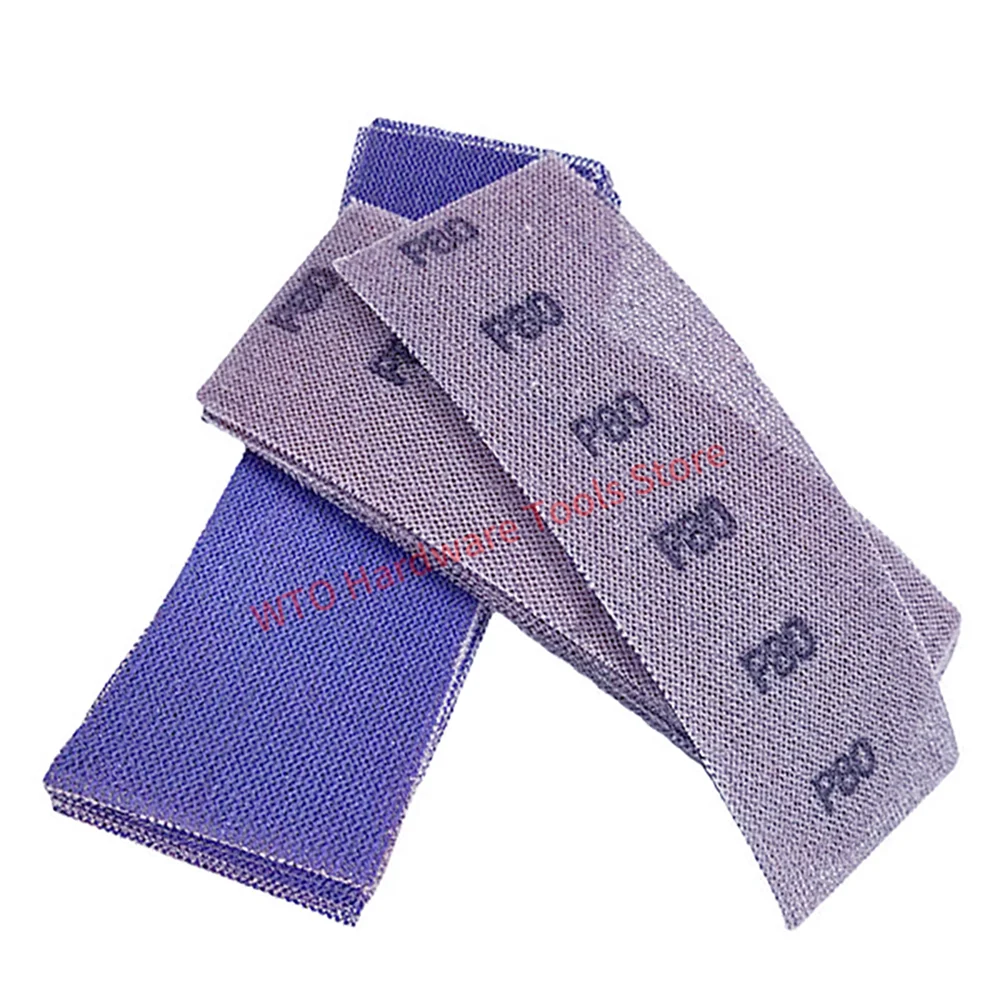 

50 шт. 2-3/4 x 8 дюймов фиолетовая керамическая сетчатая наждачная бумага шлифовальный лист крючок и петля антиблокирующая сетка наждачная бумага для гипсокартона, зернистость 80-800