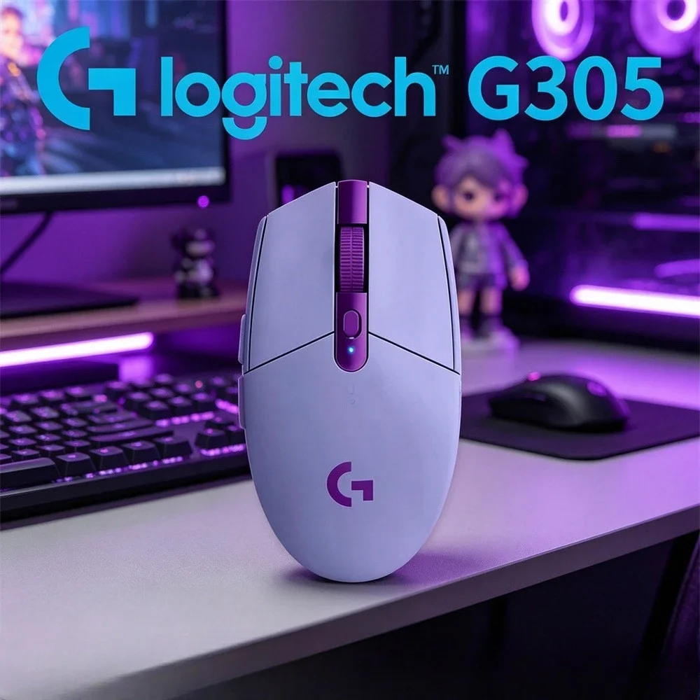 Logitech G305 Mouse Gamer Wireless LIGHTSPEED 12000 DPI Hero 1ms Report Rate Precise Positioning Lightweight for Desktop PC