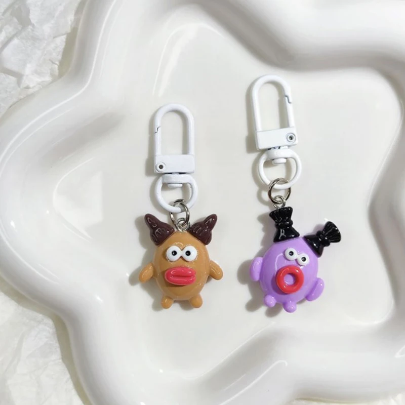 Sausage Big Mouth Monster Cartoon Doll Key Chains Funny Toy Pendant Key Ring Backpack Car Decoration Pendant