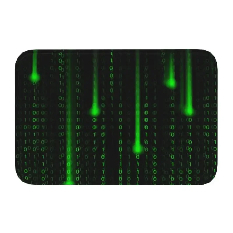 Custom Matrix Code Doormat Anti-Slip Entrance Kitchen Bath Floor Door Mats Programming Code Pattern Garage Carpet Rug