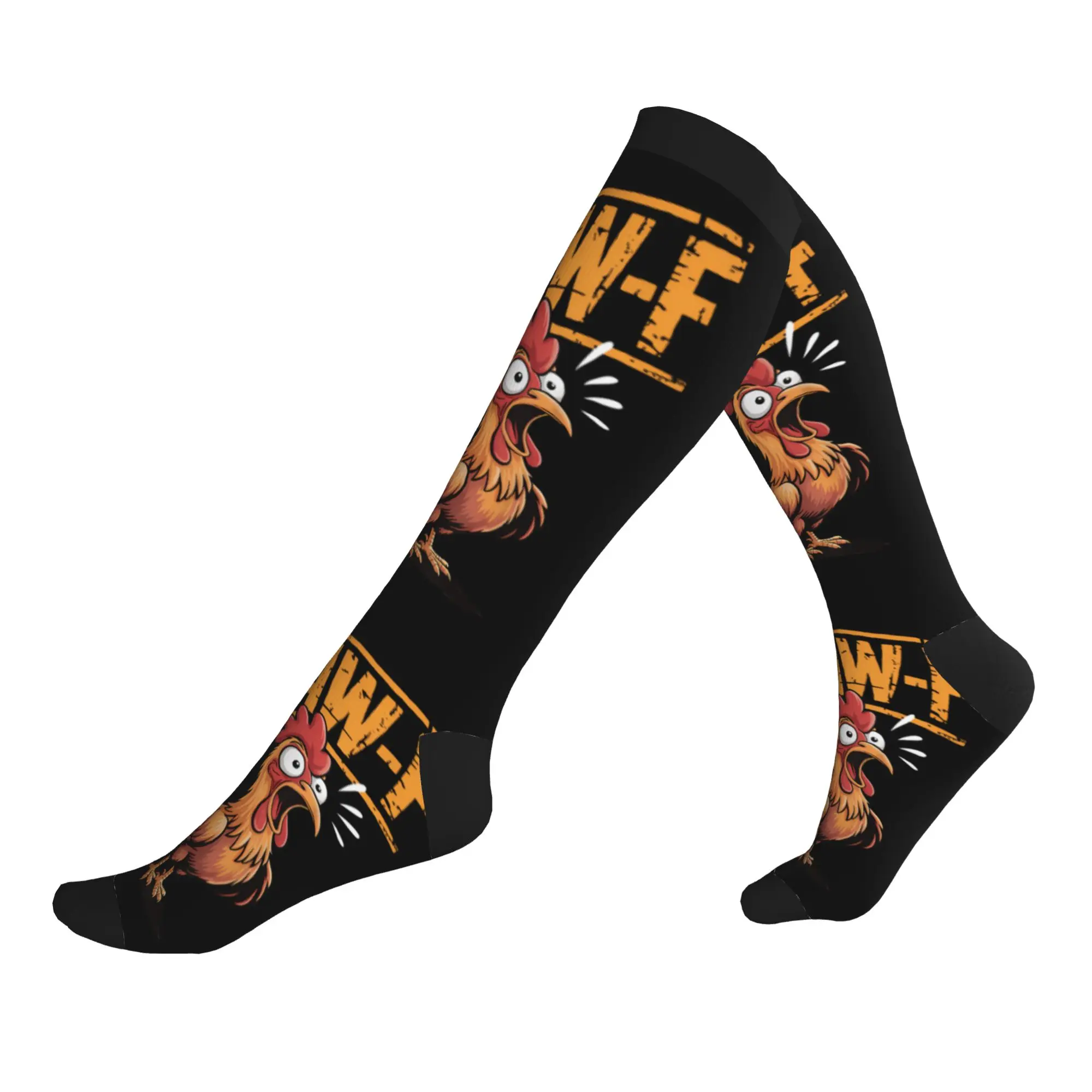 Funny F-Caw-F Chicken FCAWF Men's Sports Compression Socks Unisex Funny 3D Print Dress Socks