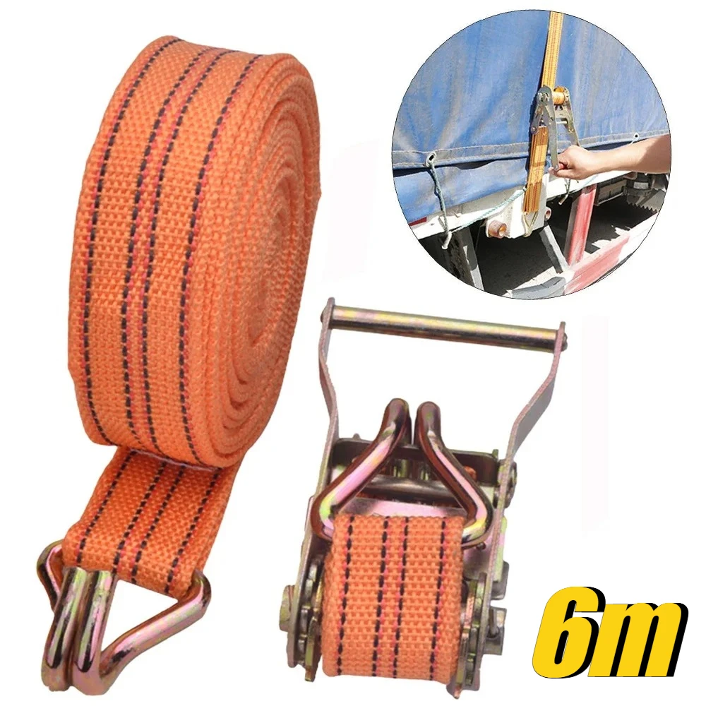 

6-метровые сверхмощные ремни с храповым механизмом и крючками для крепления грузовых автомобилей, утолщенный ремень для ремня, натяжитель, безопасный ремень