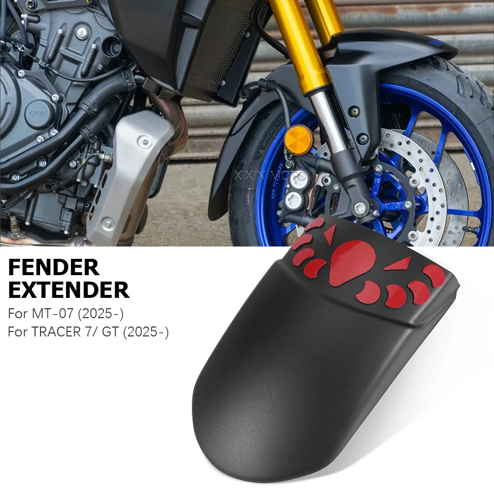 

Для Yamaha Tracer7 Tracer 7 GT MT-07 MT 07 2025: Новое удлинение переднего крыла мотоцикла, защита от брызг, расширитель брызговика