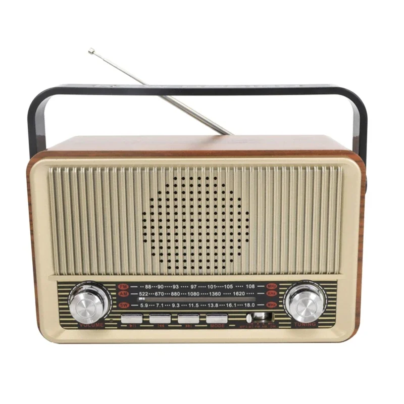 Portable Wooden Retro Bluetooth Speaker Radio FM / AM / SW Card TF USB MP3 Music Player