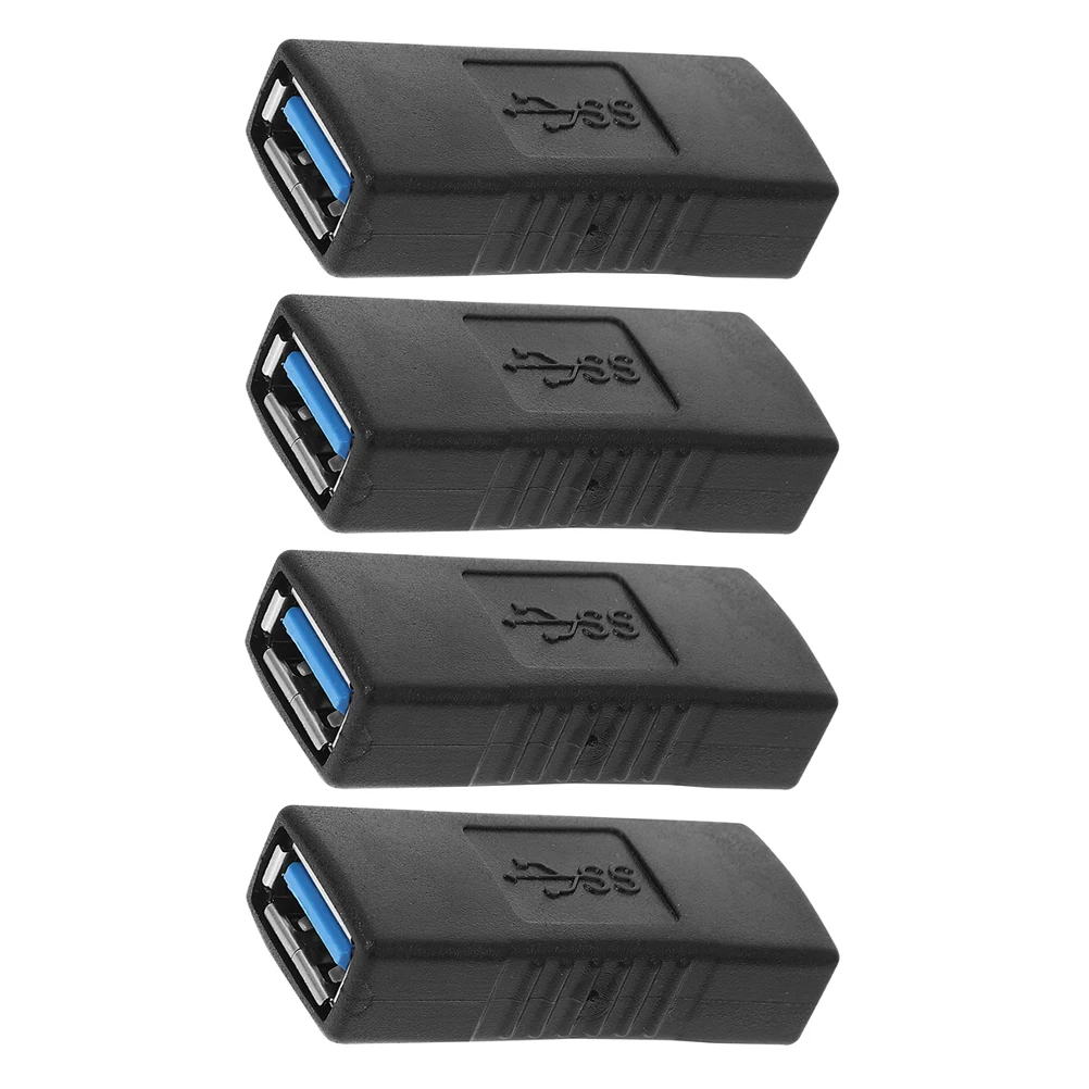 

4 pcs USB Conversion Connector Female to Female Adapter Data Transfer Charging Abs Durable Material Wide Application Portable