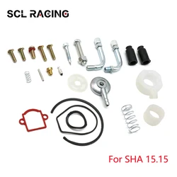 SCL Racing For DELLORT SHA 15.15 Carburetor Repair Kit With 90° Cable elbow kit Top Cover Gasket Mixture Screw Main Jet Float