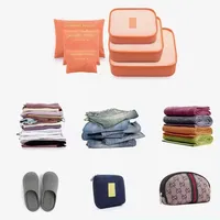 Travel Organizer Storage Bag Set for Clothes, Shoes, Wardrobe and Suitcase - 6 Pcs Home Storage Packing Cube Bag