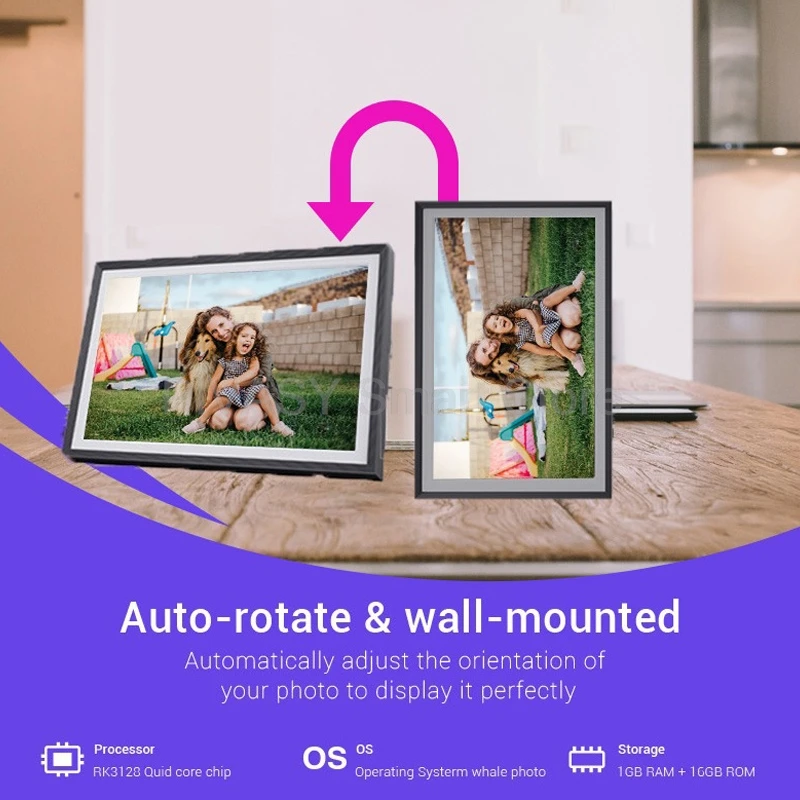 10.1Inch Uhale Smart Cloud Photo Frame Digital Photo Frame WiFi Mobile Photo Transfer Touchscreen 1280x800 Resolution IPS Screen