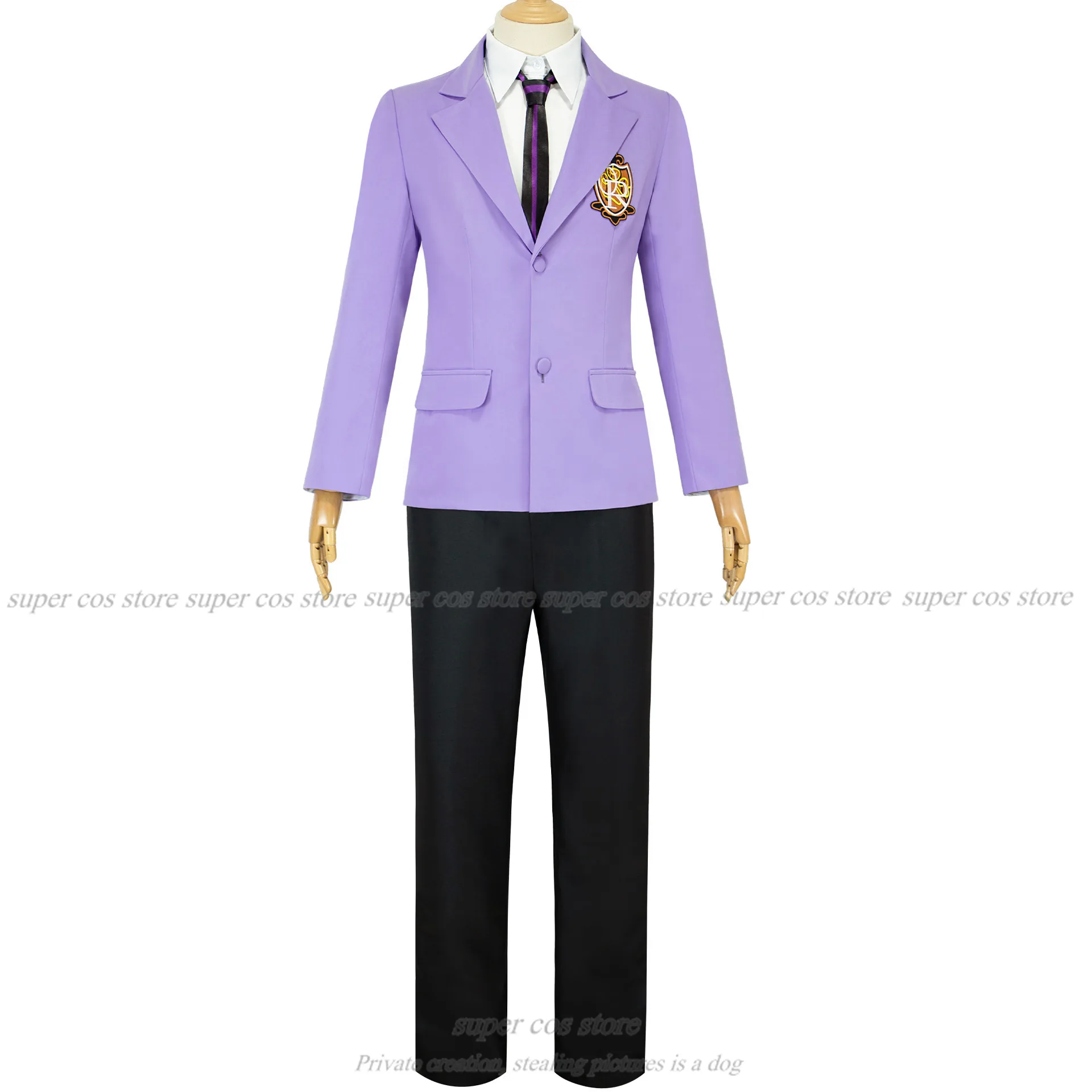 Uniforme de cosplay du club d'hôte du lycée Ouran, uniforme scolaire Haruhi Kyoya Hikaru Tokyo ashi pour fille, costume de cosplay, veste bleue + aught