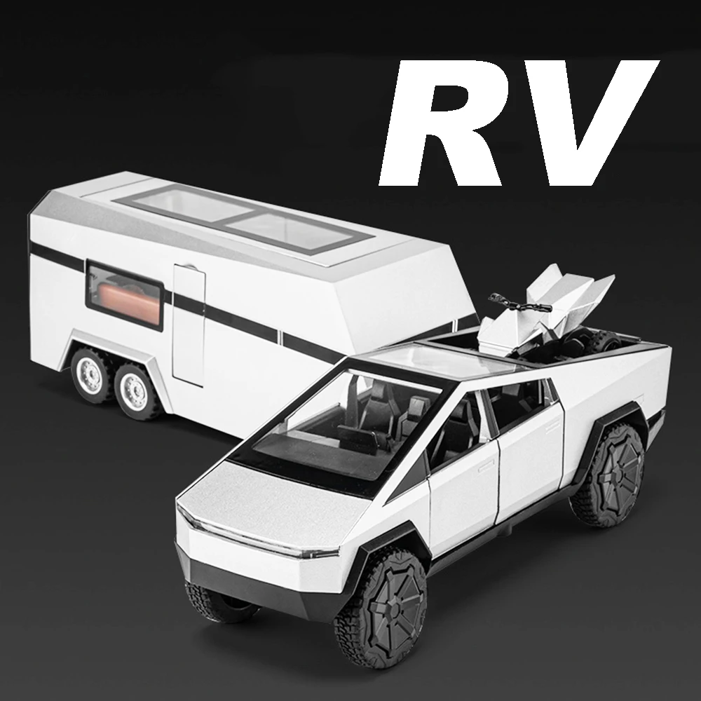 

1:32 модель автофургона из сплава, миниатюрные игрушечные машинки, металлические литые под давлением автомобили для кемпинга, звуковой свет, двери, открытые откатные для детей, развивающие