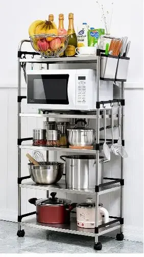 

Thick stainless steel kitchen shelf microwave oven