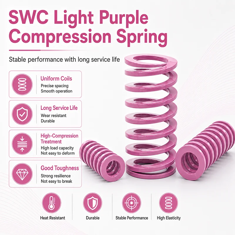 T-SWC Light Purple Die Spring JIS Standard Ultra Compression Mold Spring OD 6-30mm Length 15-300mm
