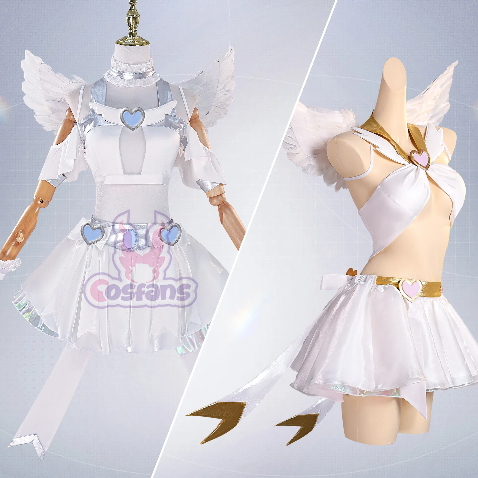 

Сексуальные белые трусики P&S для косплея, антиэль, анархия, карнавальный костюм, юбка ангела, крылья, новые трусики-чулки с подвязками, косплей