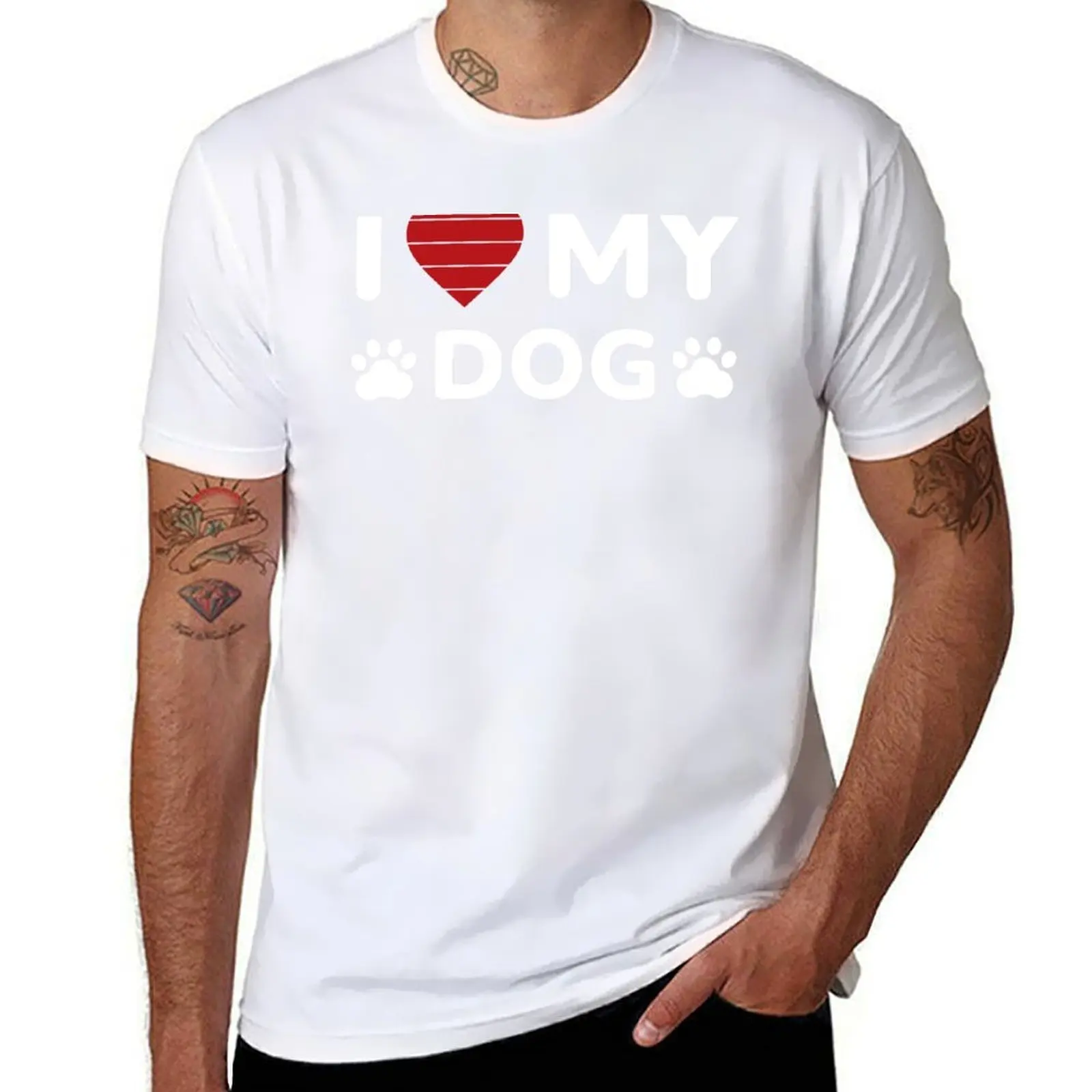 

I Love My Dog - I Heart My Dog T-Shirt t shirt man cotton funny t shirts dark humor T-Shirt