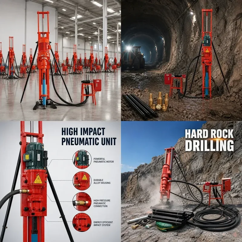 Diesel Powered Down The Hole Drilling Rig With Engine And Motor Multi Function For Mining And Quarrying Drilling Max Depth
