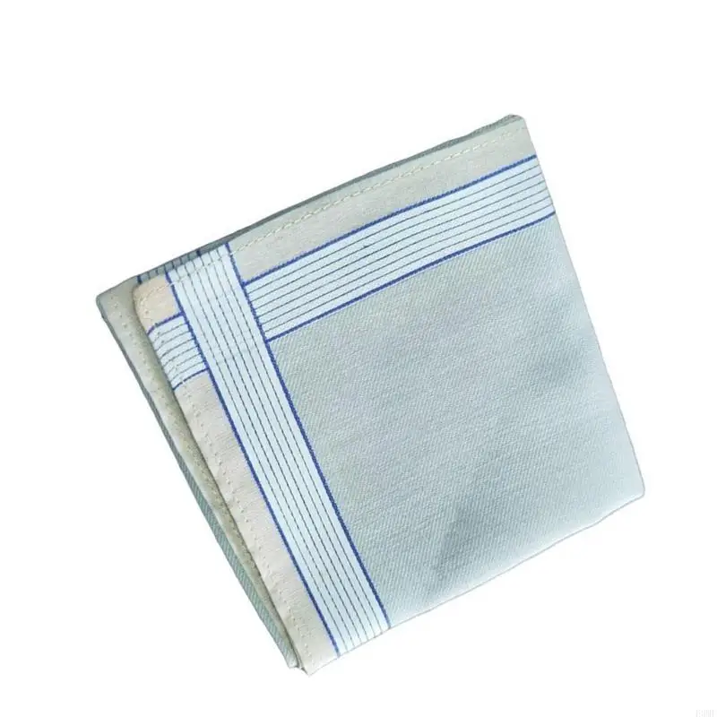 F3MF Hankie portátil lenço masculino Padrão listrado bolso lavável macio