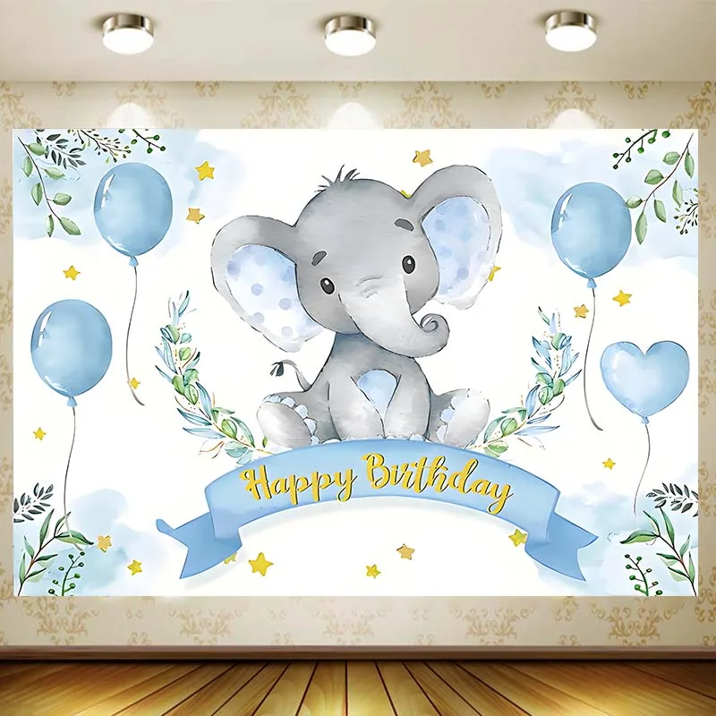 elephant Background Kids 1st Birthday Party Supplies Baby Shower Banner Wed Decor Home Garden Gift
